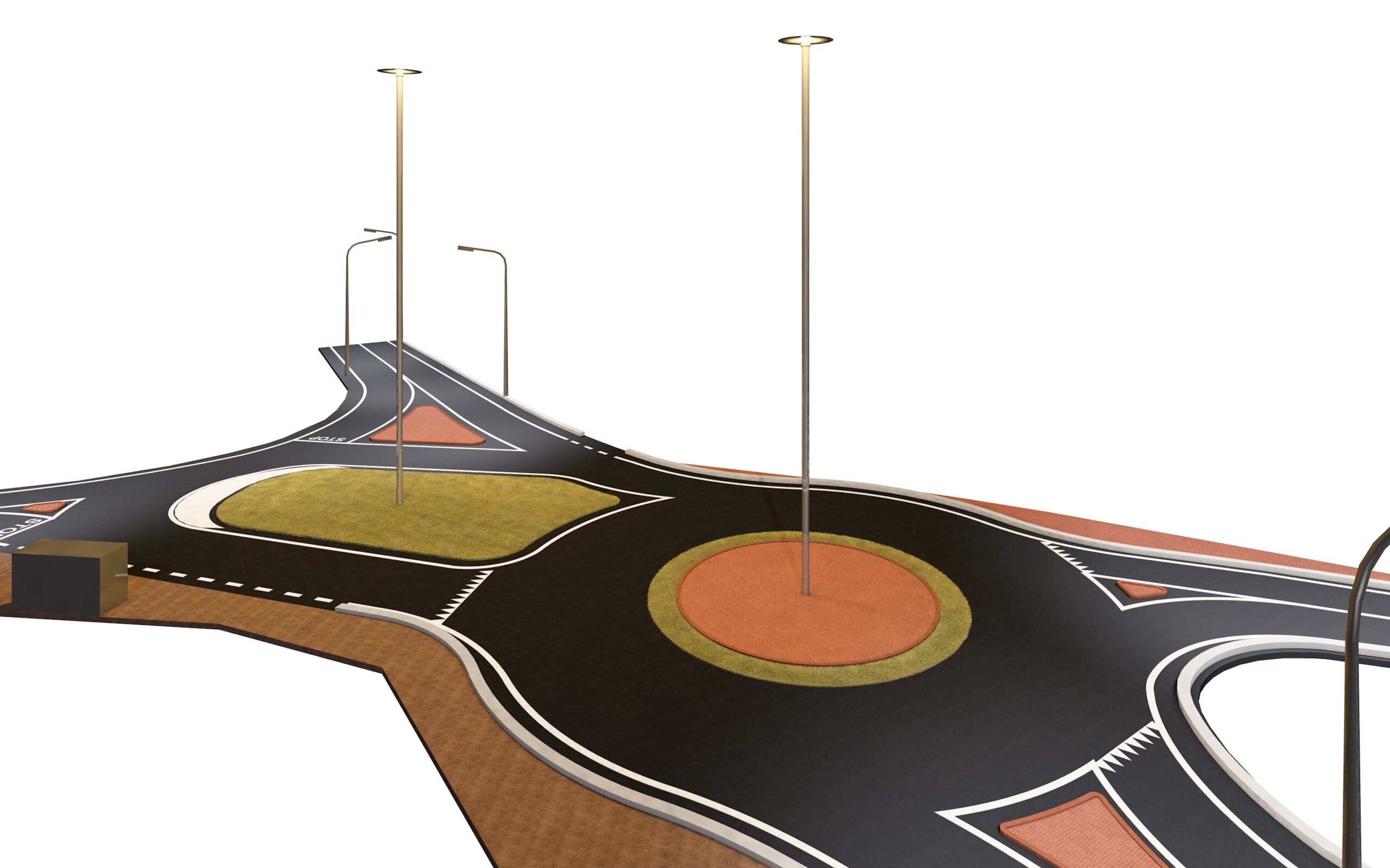 Render del progetto di riqualificazione della viabilità - vista 3