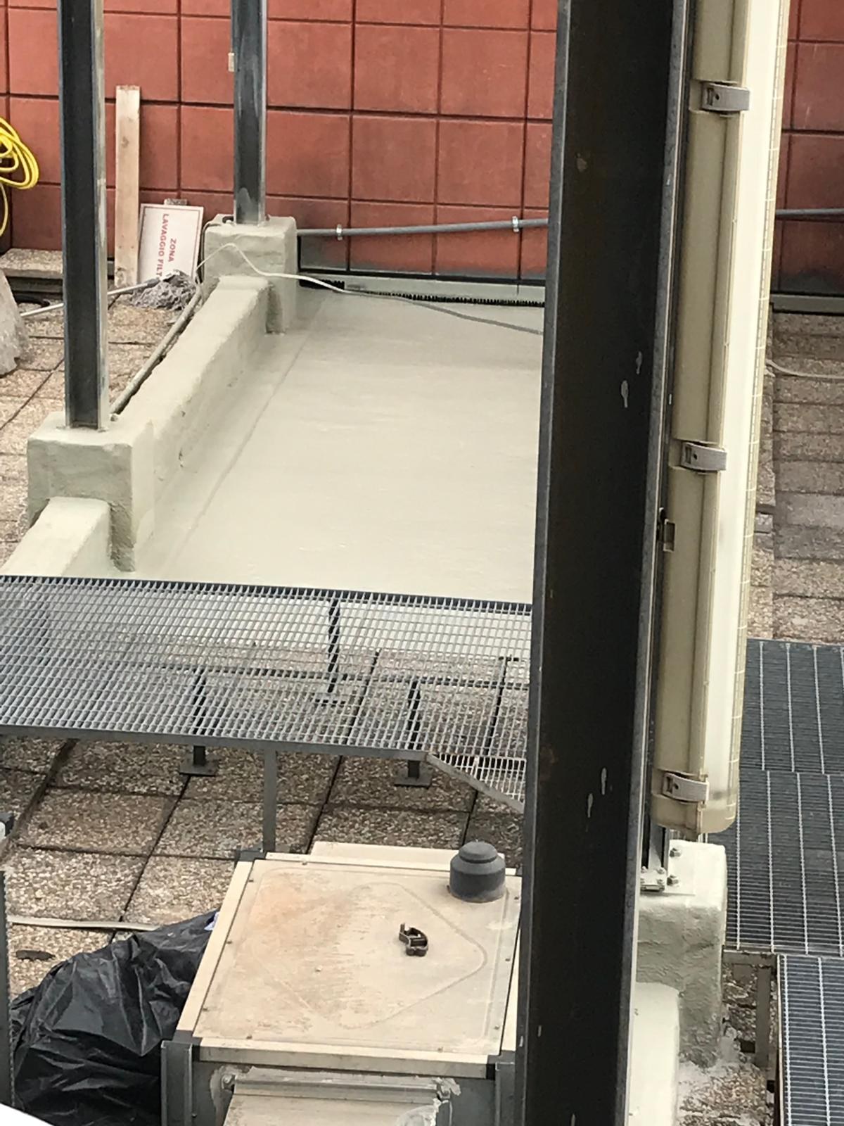 Terrazzo tecnico completato dopo i lavori di impermeabilizzazione